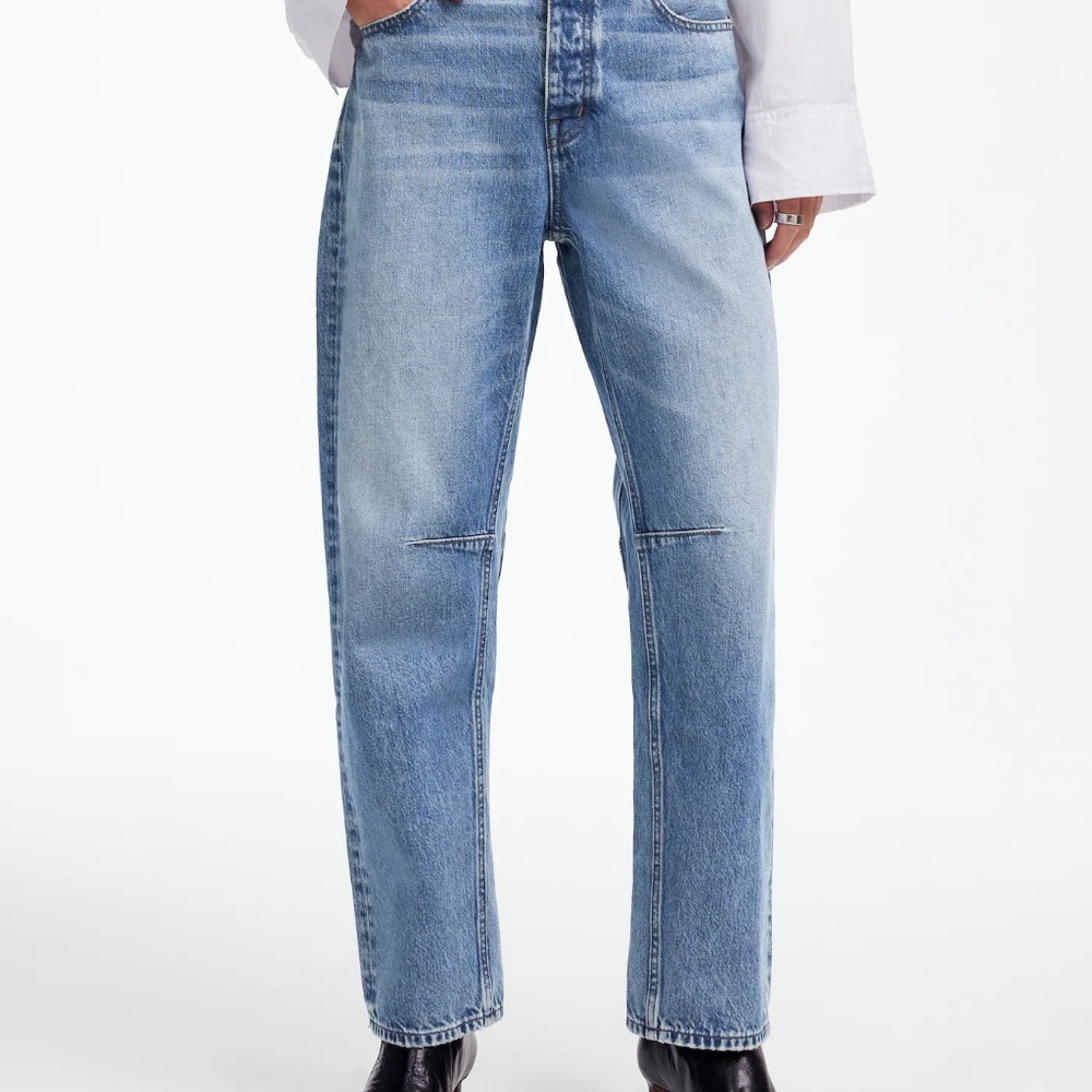 The Darted Barrel-Leg Jean, Madewell, Size 29, Medium Denim Wash